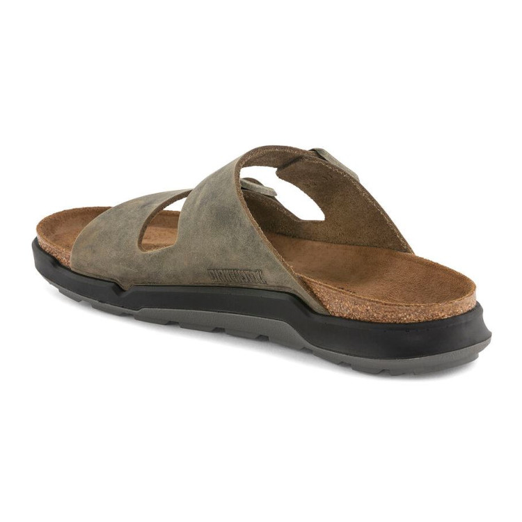 Birkenstock Arizona Rugged Oiled Leath | Faded Khaki | Reg Width- Mens (1018463) - Image 5